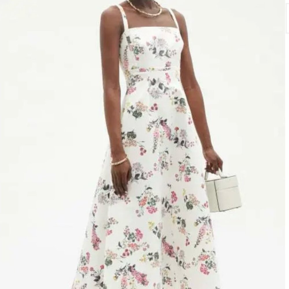 Emilia Wickstead Felipe Floral Print Midi Dress